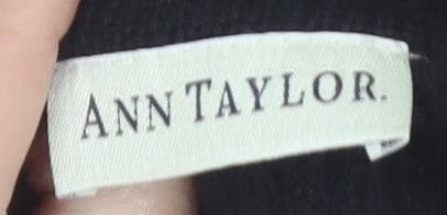 Ann Taylor Women's Black Fair Isle Wool Roll Neck Jumper M