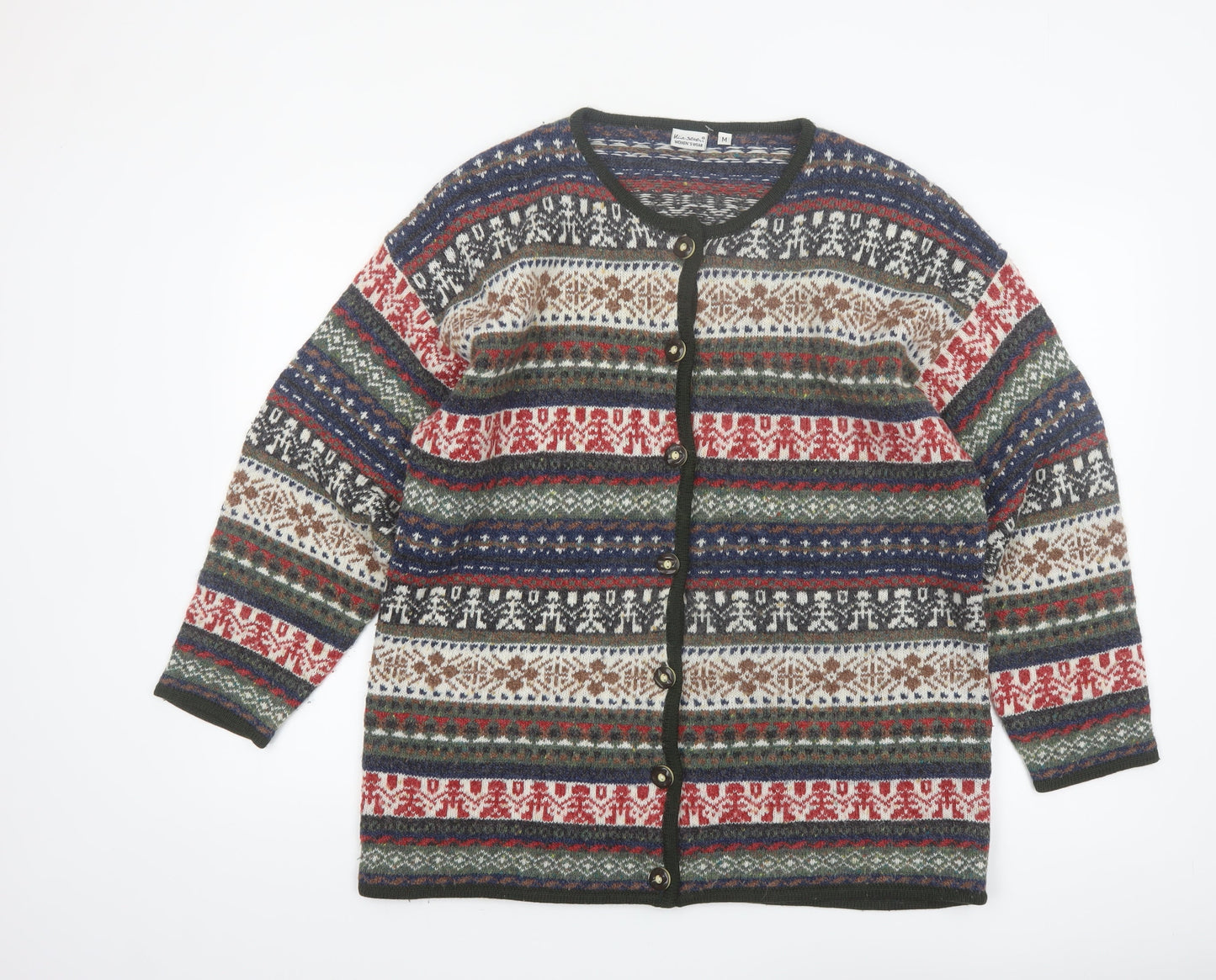 Blue Seven Womens Multicoloured Fair Isle Knit Cardigan M
