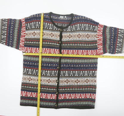 Blue Seven Womens Multicoloured Fair Isle Knit Cardigan M