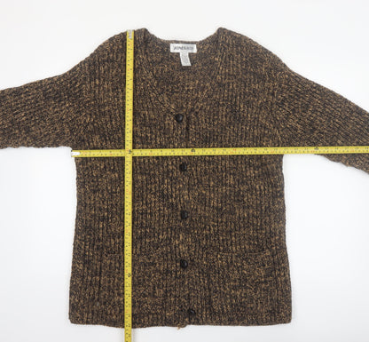 Jones & Co Women's Brown Wool Blend Chunky Knit Cardigan Size S