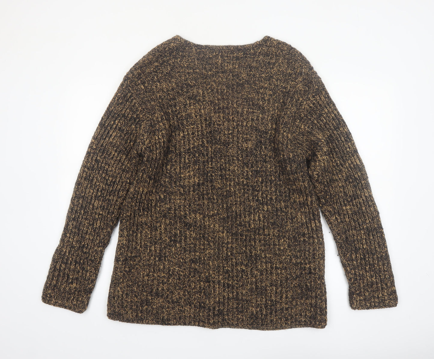Jones & Co Women's Brown Wool Blend Chunky Knit Cardigan Size S