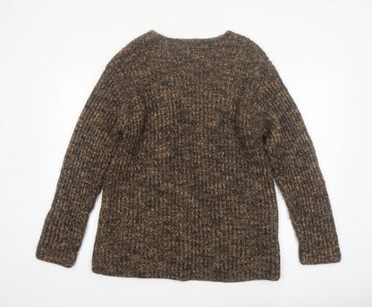 Jones & Co Women's Brown Wool Blend Chunky Knit Cardigan Size S