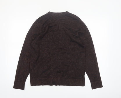 Tabi Women Brown V-Neck Button Knit Cardigan Size M