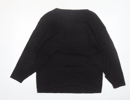 Victoria Harbour Womens Black L Beaded Knit Jumper Vintage Pullover