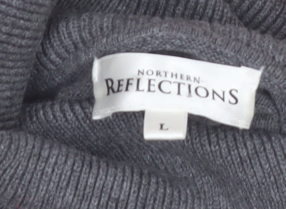 Northern Reflections Womens Multicoloured Roll Neck Cotton Jumper L