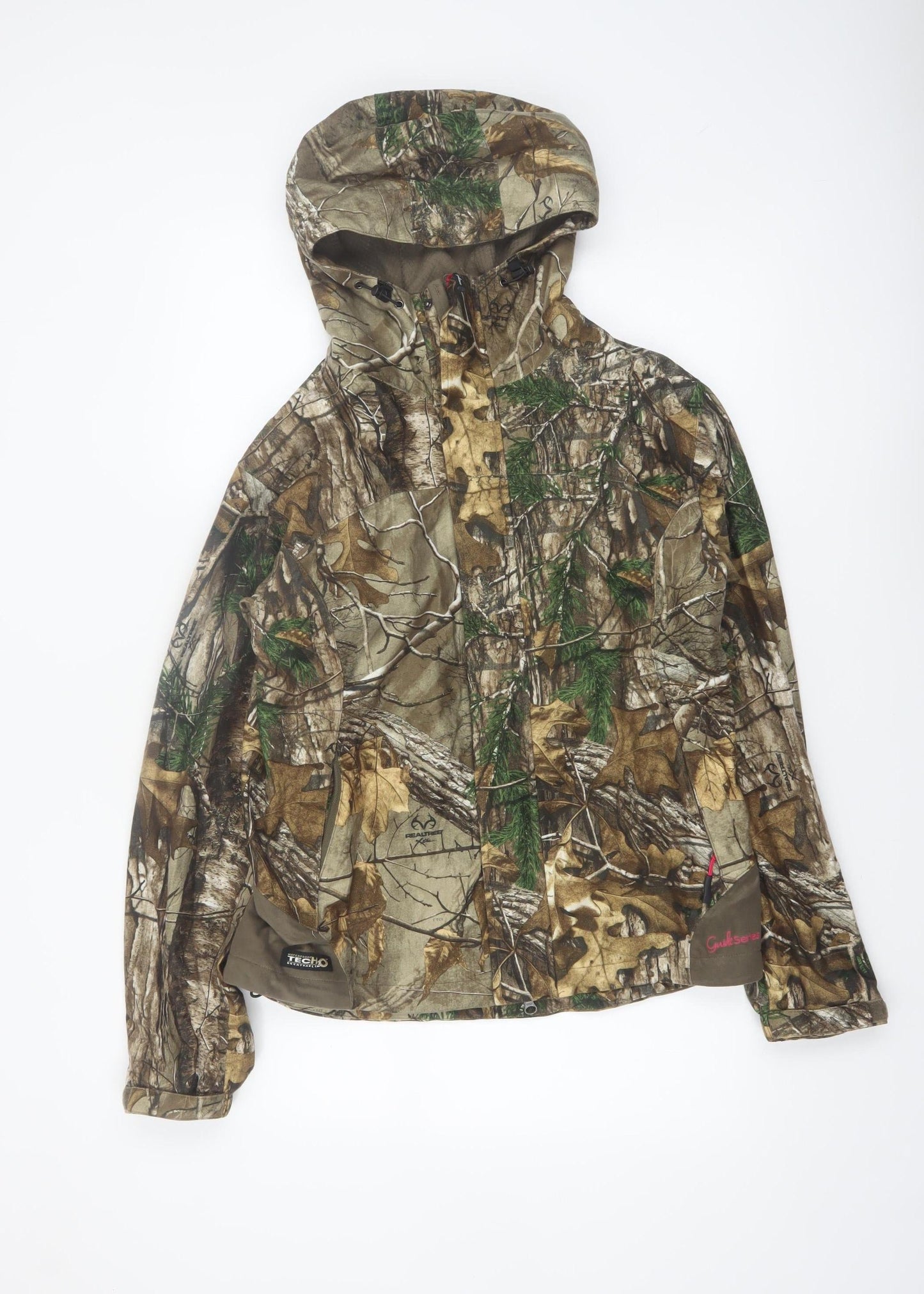 GuideSeries Women Brown Camouflage Hooded Waterproof Jacket S