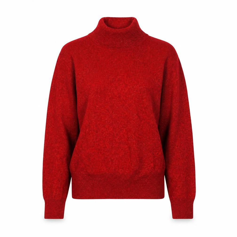 Dressbarn Women Red Roll Neck Pullover Jumper Size S Long Sleeve Knit