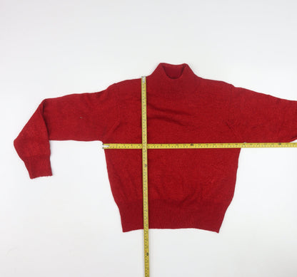 Dressbarn Women Red Roll Neck Pullover Jumper Size S Long Sleeve Knit