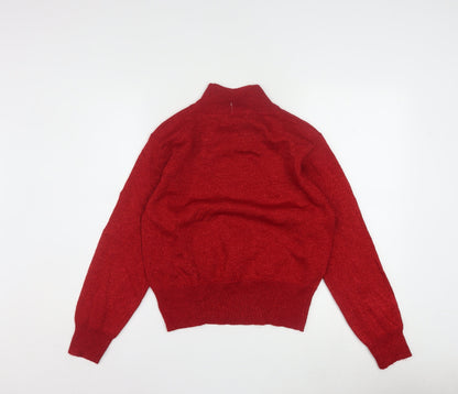 Dressbarn Women Red Roll Neck Pullover Jumper Size S Long Sleeve Knit