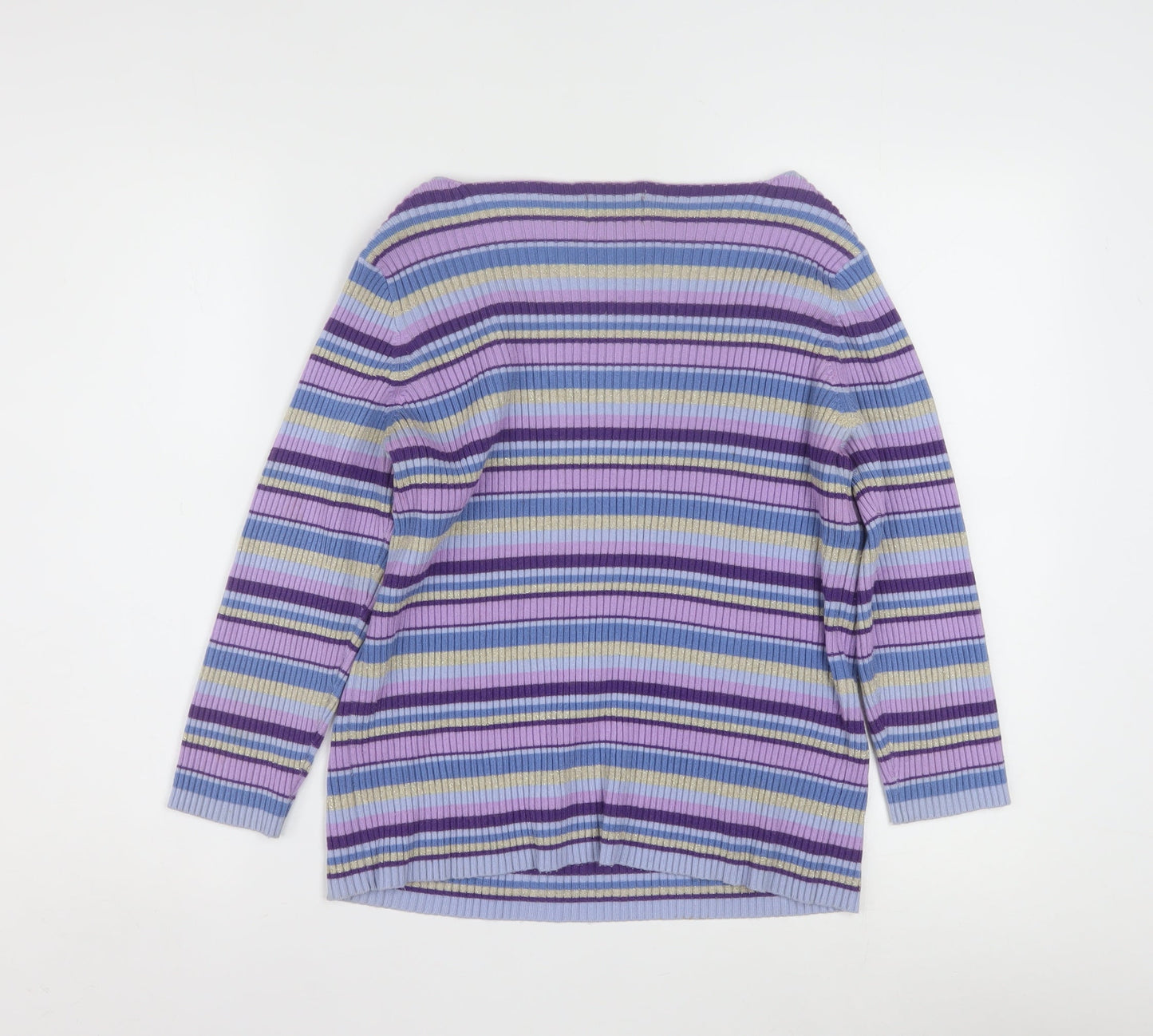 NY & CO Women’s Multicoloured Striped Boat Neck Knit Jumper L