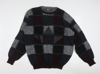Impact Men’s Multicoloured 2XL Retro Chunky Knit Pullover Jumper