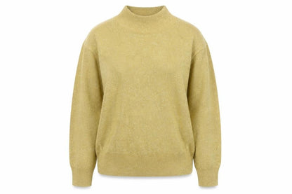 Dressbarn Women’s Gold L Mock Neck Metallic Knit Pullover Jumper