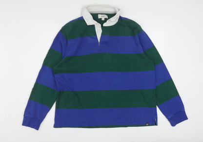 Marks and Spencer Men's Multicoloured XL Long Sleeve Rugby Polo Shirt