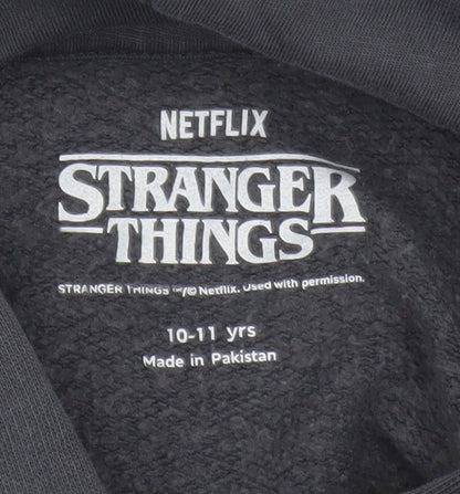 Marks and Spencer Boys Grey Stranger Things Pullover Hoodie 10-11 Years