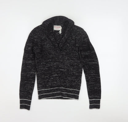 De Rotchild Womens Black V-Neck Knit Pullover Jumper Size S