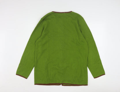 Bob Mackie Women's Green Embroidered Animal Cardigan M