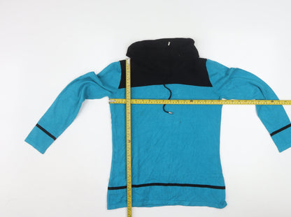 Laura Petites Women’s Blue Black High Neck Knit Pullover Jumper XS