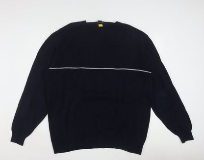 Nautica Men’s Blue Cotton Crew Neck Pullover Jumper XL