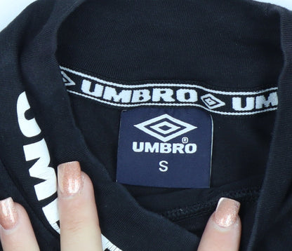 Umbro Women's Black Cropped Logo High Neck T-Shirt Size S