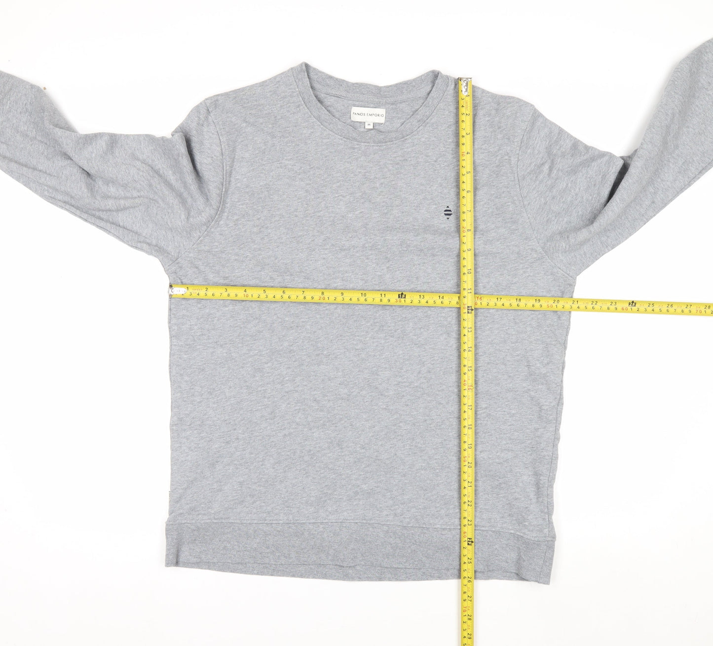 Panos Emporio Men's Grey Medium Crew Neck Cotton Sweatshirt