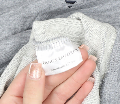 Panos Emporio Men's Grey Medium Crew Neck Cotton Sweatshirt