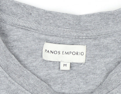 Panos Emporio Men's Grey Medium Crew Neck Cotton Sweatshirt