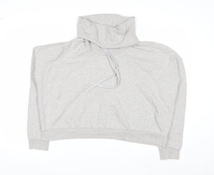 AllSaints Womens Grey XS Pullover Hooded Sweatshirt 100% Cotton