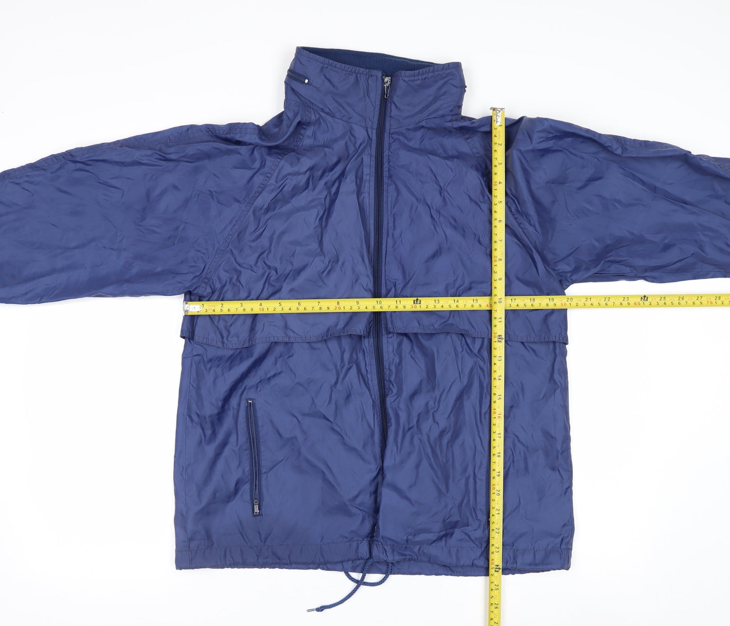 St. John’s Bay Men Blue Nylon Windbreaker Jacket Size M