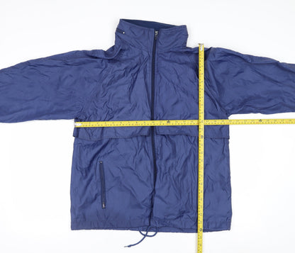 St. John’s Bay Men Blue Nylon Windbreaker Jacket Size M