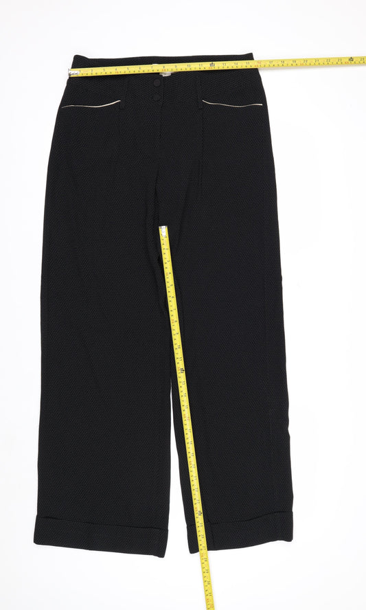 White House Black Market Womens Black Polka Dot Cropped Trousers Size 12