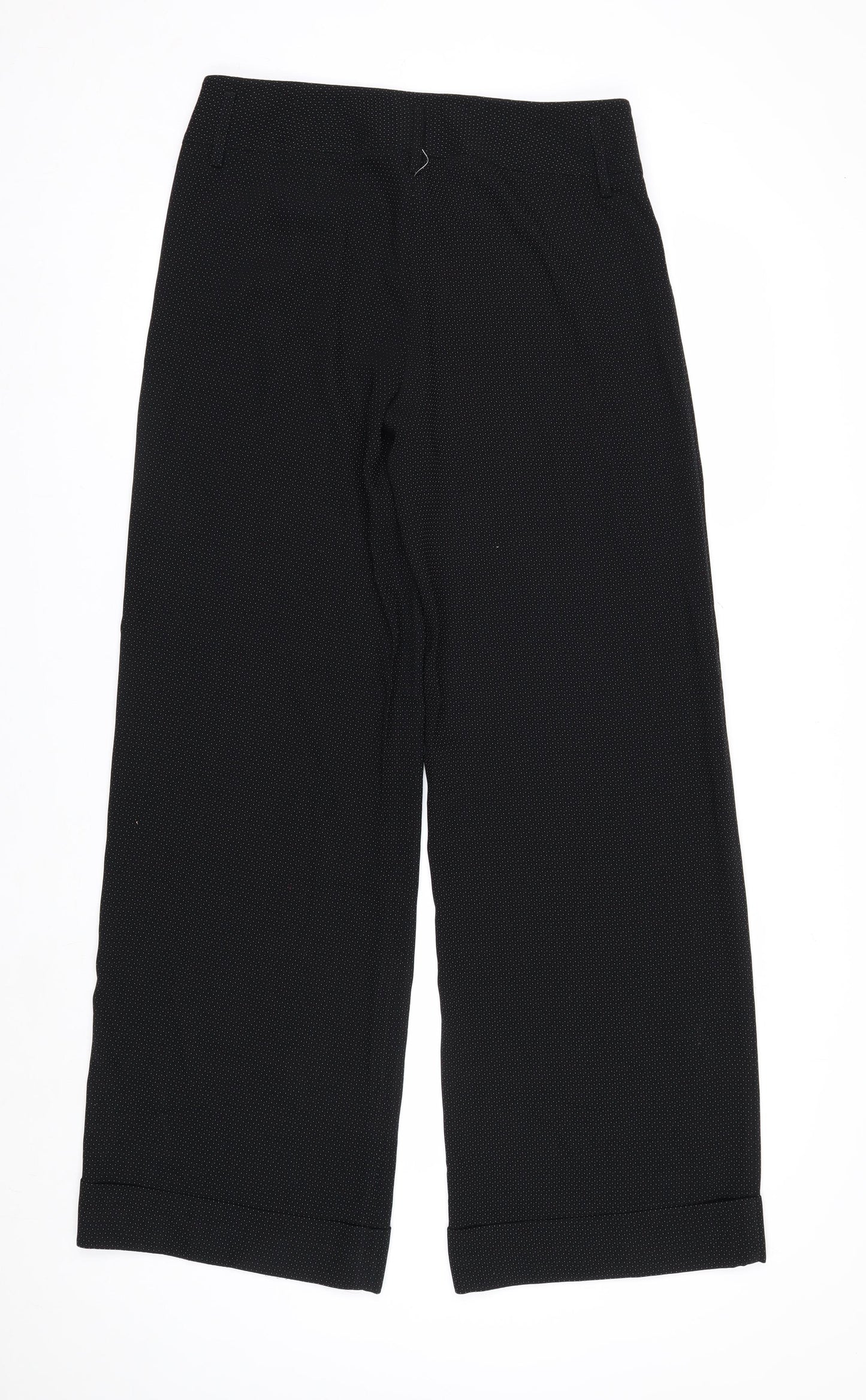 White House Black Market Womens Black Polka Dot Cropped Trousers Size 12