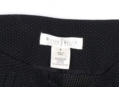 White House Black Market Womens Black Polka Dot Cropped Trousers Size 12
