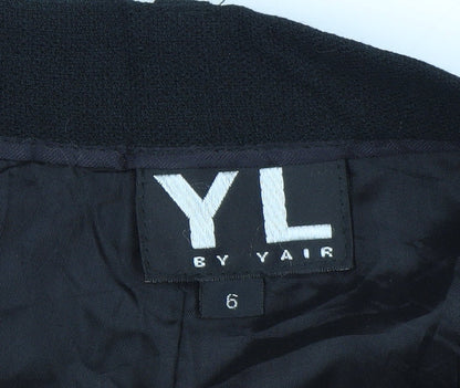 YL by Yair Women's Black High Rise Pleated Tapered Trousers Size 6