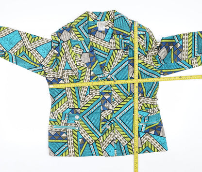Company Collection Women's Multicoloured Geometric Cotton Blazer Jacket Size 12