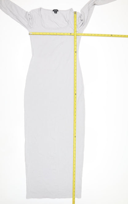Boohoo Women’s Grey Long Sleeve Bodycon Maxi Dress Size 12