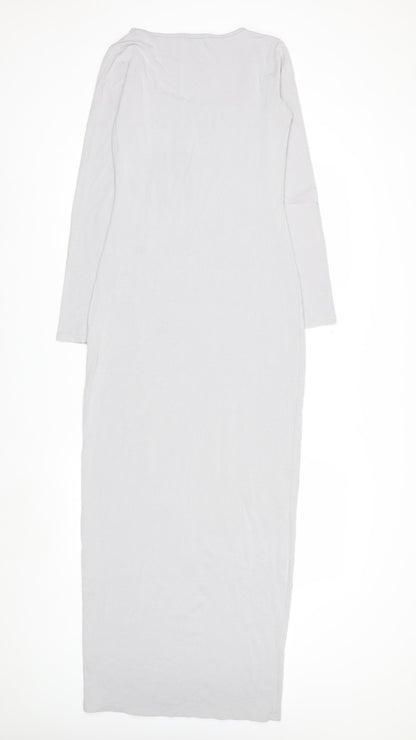 Boohoo Women’s Grey Long Sleeve Bodycon Maxi Dress Size 12