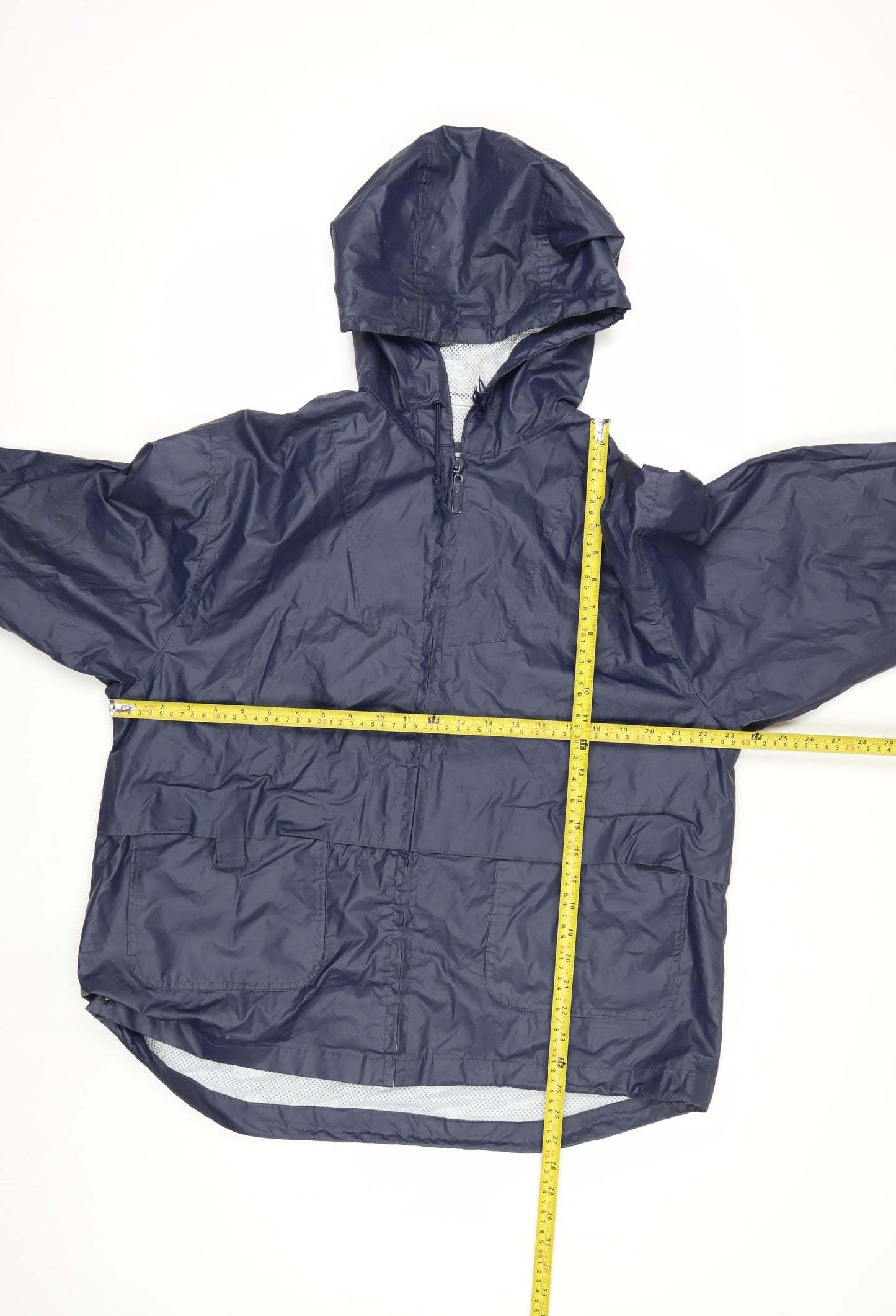 Clipper Mist by London Fog Men's Blue Waterproof Hooded Rain Coat L