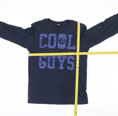 Diesel Boys Blue 12 Years Long Sleeve Cotton Graphic T-Shirt