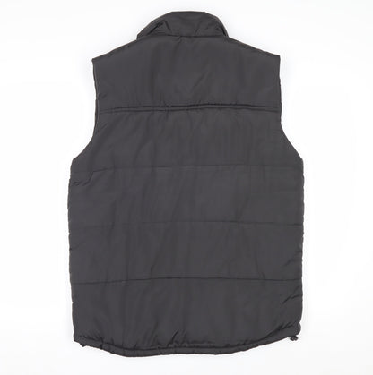 TU Men's Black Puffer Waistcoat Small Regular Fit Polyester