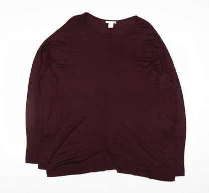 H&M Women's Red Relaxed Fit Knit Pullover Jumper Size 12