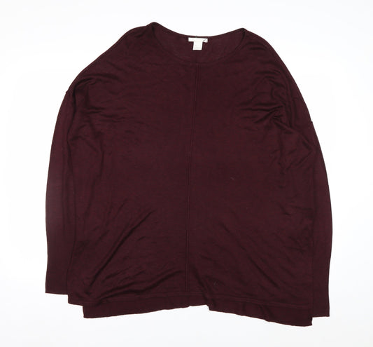 H&M Women's Red Relaxed Fit Knit Pullover Jumper Size 12