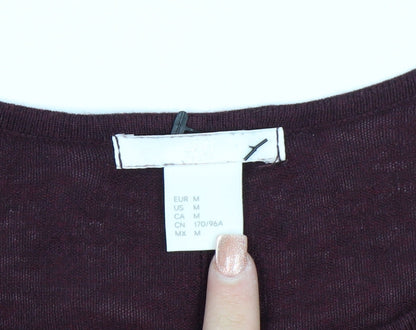 H&M Women's Red Relaxed Fit Knit Pullover Jumper Size 12