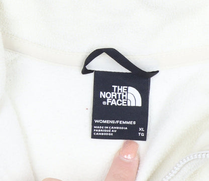 The North Face Women Ivory Fleece Pullover Sweatshirt XL Warm Zip Neck