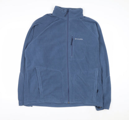 Columbia Men's Blue Full Zip Fleece Sweatshirt XL Outdoor Hiking