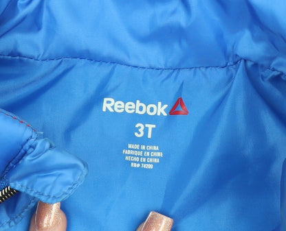 Reebok Boys Blue Padded Bodywarmer 3 Years Polyester Zip Vest