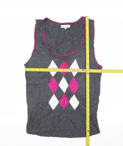 Austin Reed Women’s Grey Argyle Sleeveless Knit Vest M