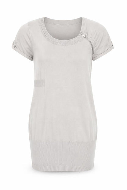 Karen Millen Women's Beige Short Sleeve Scoop Neck Pullover Jumper Size 12