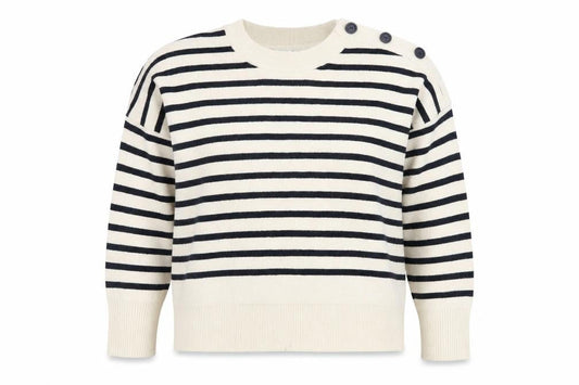 Kin by John Lewis Women Ivory Striped Pullover Jumper M