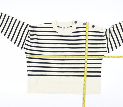 Kin by John Lewis Women Ivory Striped Pullover Jumper M