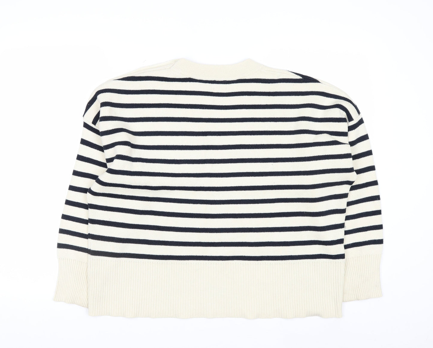 Kin by John Lewis Women Ivory Striped Pullover Jumper M